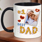 Personalized "#1 Best Dad" Custom Photo Ceramic Coffee Mug – Father's Day, Family Photo Upload & Dad Appreciation Novelty Cup (M1158)