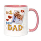 Personalized "#1 Best Dad" Custom Photo Ceramic Coffee Mug – Father's Day, Family Photo Upload & Dad Appreciation Novelty Cup (M1158)