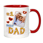 Personalized "#1 Best Dad" Custom Photo Ceramic Coffee Mug – Father's Day, Family Photo Upload & Dad Appreciation Novelty Cup (M1158)
