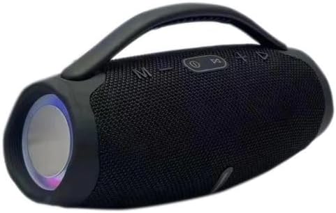 Portable Wireless Bluetooth Speaker with RGB LED Light Ring & Handle | Outdoor Splashproof Heavy Bass Boombox