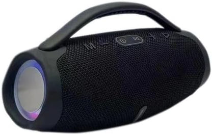 Portable Wireless Bluetooth Speaker with RGB LED Light Ring & Handle | Outdoor Splashproof Heavy Bass Boombox