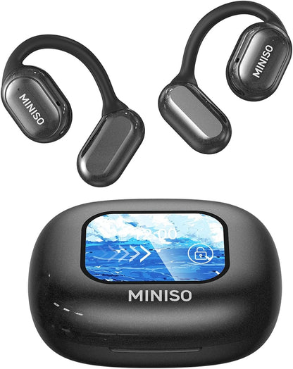 MINISO X30 Open-Ear Wireless Earbuds Clip-On Bluetooth Earphones with Smart Display Charging Case | HD Voice Long Battery Life