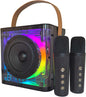 HAVIT Portable Dual Wireless Microphone Karaoke Speaker with RGB Multi-Color Gradient Lights | Cyberpunk Mecha Bluetooth PA Party Speaker with 2 Mics