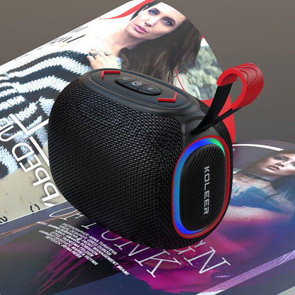 Portable Bass Wireless Speaker with Dynamic RGB Lights & 1800mAh Battery | Compact Outdoor Bluetooth Speaker with FM Radio, USB & MicroSD Support