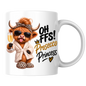 Highland Cow Prosecco Princess Mug "Oh FFS! Prosecco Princess" Oh FFS! Prosecco Princess 325ml Ceramic Coffee Mug – Cute Highland Cow in Bathrobe, Leopard Bow & Slippers holding Champagne Flute | Funny Gift | Fast Dispatch by UK Seller (M3393)
