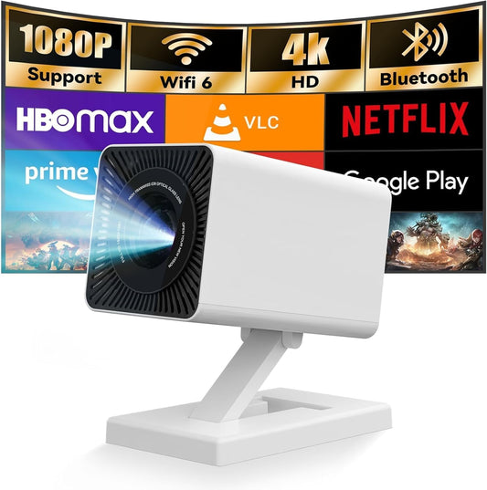 Mini Portable Square Smart WiFi Projector Ultra HD High Dynamic Range | 180Â° Rotatable Home Cinema LED Video Projector with Highlight Coated Lens (15OS)