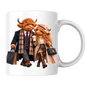 Fashion Mug "Stylish Highland Cow Couple Shopping" Stylish Highland Cow Couple 325ml Ceramic Coffee Mug – Chic Autumn Fashion Tea Cup with Winter Overcoats Designer Handbag Graphic Gift | Available in Multicolours | Fast Dispatch by UK Seller (M3188)
