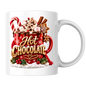 Christmas Mug "Hot Chocolate" Hot Chocolate 325ml Ceramic Coffee Mug – Festive Red Mug with Marshmallows, Candy Cane, Cinnamon & Whipped Cream Art | Winter Holiday Gift | Fast Dispatch by UK Seller (M3359)