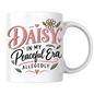 Personalized Name Mug "Daisy In My Peaceful Era Allegedly" Daisy In My Peaceful Era Allegedly 325ml Ceramic Coffee Mug – Custom Name Typography Slogan with Daisy Flower & Leaf Flourishes | Funny Gift | Fast Dispatch by UK Seller (M3424)