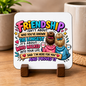 Best Friends Coaster "Friendship Isn't About Who You've Known the Longest It's About Who Walked Into Your Life, Said 'I'm Here for You' and Proved It" Graphic 9x9cm Drinks Mat – Colorful Bestie Quotes Tableware Gift | Fast Dispatch by UK Seller (C3065)