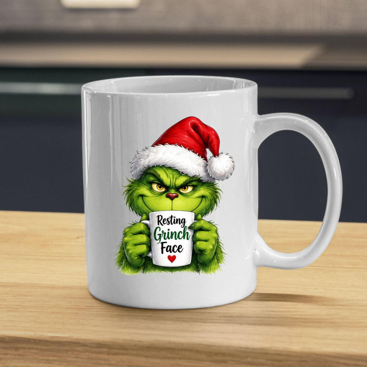 Sarcastic Grinch Face Ceramic Mug – Funny Holiday Grumpy Character (325ml) | Available in Multicolours | Fast Dispatch by UK Seller (M1238)