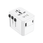 12W Universal Travel Adapter Plug with USB-A & USB-C Ports | All-in-One Worldwide Power Converter for UK, EU, US, AU