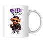 Highland Cow Stress Coffee Mug "OH FFS! Too Much Stress!" Oh Ffs! Too Much Stress! 325ml Ceramic Coffee Mug – Cute Highland Cow in Hoodie, Cap & Sunglasses with Coffee Cup | Funny Work Gift | Fast Dispatch by UK Seller (M3385)
