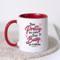 Sassy Typography Mug "Too Pretty to care Too Busy to explain" Pink Hearts 325ml Ceramic Coffee Mug – Aesthetic Girl Boss Tea Cup & Funny Slogan Graphic Gift | Available in Multicolours | Fast Dispatch by UK Seller (M3053)