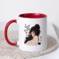 Inspirational Anime Girl & Black Cat Mug "A Quieter Mind A Brighter You" 325ml Ceramic Coffee Mug – Aesthetic Mindful Tea Cup with Japanese Kanji Graphic Gift | Available in Multicolours | Fast Dispatch by UK Seller (M3045)