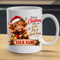 Personalised Christmas Mug "Have A Christmas Full Of Love, Joy & Good Times" 325ml Ceramic Coffee Tea Cup – Santa Hat Highland Cow, Fairy Lights, Custom Name & Festive Slogan Novelty Gift for Bestie, Women, Holiday – Fast Dispatch by UK Seller (M3517)