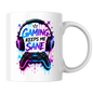 Gaming Mug "Gaming Keeps Me Sane" Gaming Keeps Me Sane 325ml Ceramic Coffee Mug – Neon Headset & Controller Mug with Blue and Pink Paint Splatter Art | Gamer Gift | Fast Dispatch by UK Seller (M3345)