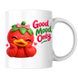 Inspirational Mug "Good Mood Only Strawberry Duck" Good Mood Only 325ml Ceramic Coffee Mug – Cute Smiling Strawberry Duck with Pink Bow | Available in Multicolours | Fast Dispatch by UK Seller (M3248)