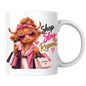 Shopping Mug "Shop Slay Repeat Highland Cow" Shop Slay Repeat Highland Cow 325ml Ceramic Coffee Mug – Glamorous Pink Fashion Shopping Tea Cup With Heart Sunglasses Coffee Graphic Gift | Available in Multicolours | Fast Dispatch by UK Seller (M3196)