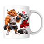 Gym Mug "No Excuses Just Results Muscular Highland Cow" No Excuses Just Results 325ml Ceramic Coffee Mug – Muscular Highland Cow Lifting Dumbbells In Hoodie Lifting Belt Gym Fitness Gift | Available in Multicolours | Fast Dispatch by UK Seller (M3273)
