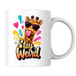 Quirky Mug "Stay Weird" Funny Giraffe 325ml Ceramic Coffee Mug Sassy Animal Lover Tea Cup with Sunglasses, Splashes & Hearts Graphic Gift | Available in Multicolours | Fast Dispatch by UK Seller (M1319)