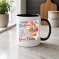 Personalised Birthday Mug "Happy Birthday" 325ml Ceramic Coffee Tea Cup – Colorful Balloons, Confetti, Custom Name & Laughter Wish Slogan Novelty Gift for Bestie, Friends, Birthday – Fast Dispatch by UK Seller (M3511)