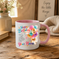 Personalised Birthday Mug "Happy Birthday" 325ml Ceramic Coffee Tea Cup – Colorful Balloons, Confetti, Custom Name & Laughter Wish Slogan Novelty Gift for Bestie, Friends, Birthday – Fast Dispatch by UK Seller (M3511)