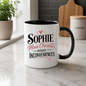 Personalized Name Mug "Sophie Main Character Minor Inconveniences" Sophie Main Character Minor Inconveniences 325ml Ceramic Coffee Mug – Custom Name Typography Slogan with Heart Accents & Script Details | Funny Gift | Fast Dispatch by UK Seller (M3450)