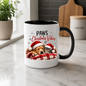 Christmas Dog & Cat Mug "Paws & Christmas Vibes" Paws & Christmas Vibes 325ml Ceramic Coffee Mug – Cute Sleeping Golden Retriever & Tabby Cat in Santa Hats on Plaid Blanket | Festive Holiday Gift | Fast Dispatch by UK Seller (M3405)