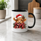 Christmas Santa Hat Highland Cow Mug Cute Christmas Highland Cow in Santa Hat 325ml Ceramic Coffee Mug – Fluffy Scottish Calf wearing Red Santa Hat & Cozy Scarf | Festive Winter Gift | Fast Dispatch by UK Seller (M3430)