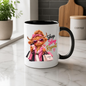Shopping Mug "Shop Slay Repeat Highland Cow" Shop Slay Repeat Highland Cow 325ml Ceramic Coffee Mug – Glamorous Pink Fashion Shopping Tea Cup With Heart Sunglasses Coffee Graphic Gift | Available in Multicolours | Fast Dispatch by UK Seller (M3196)