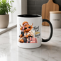 Travel Mug "Travel Eat Glow Repeat Highland Cow" Travel Eat Glow Repeat 325ml Ceramic Coffee Mug – Chic Highland Cow with Passport, Pink Suitcase Trench Coat Wanderlust Holiday Gift | Available in Multicolours | Fast Dispatch by UK Seller (M3279)
