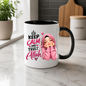 Islamic Mug "Keep Calm And Trust Allah" 325ml Ceramic Coffee Tea Cup – Pink Hijabi Girl Graphic, Hearts & Faith Slogan Novelty Gift for Muslim Women, Friends, Birthday – Fast Dispatch by UK Seller (M3505)
