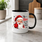 Humorous Mug "Be Nice (or I'll Text Santa)" Winking Santa 325ml Ceramic Coffee Mug – Funny Winter Holiday Tea Cup with Thumbs Up & Snowflakes | Available in Multicolours | Fast Dispatch by UK Seller (M1272)