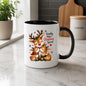 Heartwarming Mug "Family Makes Christmas Special" Reindeer Family 325ml Ceramic Coffee Mug Cute Winter Holiday Tea Cup with Snuggling Little Reindeer & Hearts Gift | Available in Multicolours | Fast Dispatch by UK Seller (M1261)