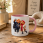 Fashion Mug "London Tourist Highland Cow Couple" London Tourist Highland Cow Couple 325ml Ceramic Coffee Mug – Trendy Sightseeing Tea Cup With Smartphone Selfie Map Hoodie Graphic Gift | Available in Multicolours | Fast Dispatch by UK Seller (M3190)