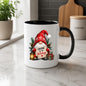 Charming Mug "Gnome for the Holidays" Christmas Gnome 325ml Ceramic Coffee Mug Festive Winter Holiday Tea Cup with Lantern, Gift & Wooden Sign Gift | Available in Multicolours | Fast Dispatch by UK Seller (M1254)