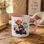 Gentleman Mug "Plan Hustle Grow Businessman Highland Cow" 325ml Ceramic Coffee Mug – Dapper Highland Cow Businessman Reading Newspaper With Leather Briefcase Office Career Gift | Available in Multicolours | Fast Dispatch by UK Seller (M3285)