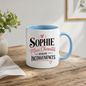 Personalized Name Mug "Sophie Main Character Minor Inconveniences" Sophie Main Character Minor Inconveniences 325ml Ceramic Coffee Mug – Custom Name Typography Slogan with Heart Accents & Script Details | Funny Gift | Fast Dispatch by UK Seller (M3450)