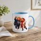 Fashion Mug "London Tourist Highland Cow Couple" London Tourist Highland Cow Couple 325ml Ceramic Coffee Mug – Trendy Sightseeing Tea Cup With Smartphone Selfie Map Hoodie Graphic Gift | Available in Multicolours | Fast Dispatch by UK Seller (M3190)