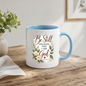 Inspirational Christian Mug "Be Still And Know That I Am God Psalm 46:10" 325ml Ceramic Coffee Mug –Christian Bible Verse Mug With Floral Wreath Leaves Inspirational Gift | Available in Multicolours | Fast Dispatch by UK Seller (M3299)