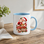 Christmas Mug "Hot Chocolate" Santa Claus Hot Chocolate 325ml Ceramic Coffee Mug – Jolly Winking Santa Holding Cocoa with Gingerbread Man, Candy Cane & Gold Typography | Festive Holiday Gift | Fast Dispatch by UK Seller (M3361)