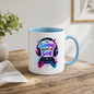Gaming Mug "Gaming Keeps Me Sane" Gaming Keeps Me Sane 325ml Ceramic Coffee Mug – Neon Headset & Controller Mug with Blue and Pink Paint Splatter Art | Gamer Gift | Fast Dispatch by UK Seller (M3345)