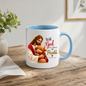 Religious Christmas Mug "With God All Things Are Possible" Highland Cow With God All Things Are Possible 325ml Ceramic Coffee Mug – Christian Jesus Hugging Highland Cow Scripture Mug with Matthew 19:26 | Religious Gift | Fast Dispatch by UK Seller (M3353)