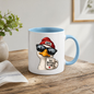 British Humour Mug "TOO BRITISH TO CARE" Funny Duck 325ml Ceramic Coffee Mug Cheeky London Duck Tea Cup with Union Jack-Inspired British Artwork Gift | Available in Multicolours | Fast Dispatch by UK Seller (M3002)