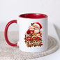 Christmas Mug "Hot Chocolate" Santa Claus Hot Chocolate 325ml Ceramic Coffee Mug – Jolly Winking Santa Holding Cocoa with Gingerbread Man, Candy Cane & Gold Typography | Festive Holiday Gift | Fast Dispatch by UK Seller (M3361)