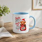Festive Mug "Santa Called You're On The Naughty List" Highland Cow 325ml Ceramic Coffee Mug Funny Christmas Holiday Tea Cup with Santa Sack & Naughty But Nice Sign Gift | Available in Multicolours | Fast Dispatch by UK Seller (M1298)