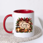 Rustic Wood Sign Christmas Mug "Have A Cosy Christmas" Have A Cosy Christmas 325ml Ceramic Coffee Mug – Rustic Wooden Plaque with Pine Wreath, Red Tartan Bow, Glowing Lantern & Cinnamon Sticks | Festive Holiday Gift | Fast Dispatch by UK Seller (M3438)