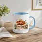 Inspiring Mug "A Little Moo-tivation Goes a Long Way" Highland Cow 325ml Ceramic Coffee Mug Cute Animal Tea Cup with Daisy Flower Crown & Wooden Sign | Available in Multicolours | Fast Dispatch by UK Seller (M1278)