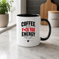Funny Coffee Mug "COFFEE BECAUSE F*CK YOU ENERGY DOESN'T LAST ALL DAY" Sarcastic Typography 325ml Ceramic Coffee Mug Novelty Work Humor Tea Cup with Coffee Cup Graphic Gift | Available in Multicolours | Fast Dispatch by UK Seller (M3062)